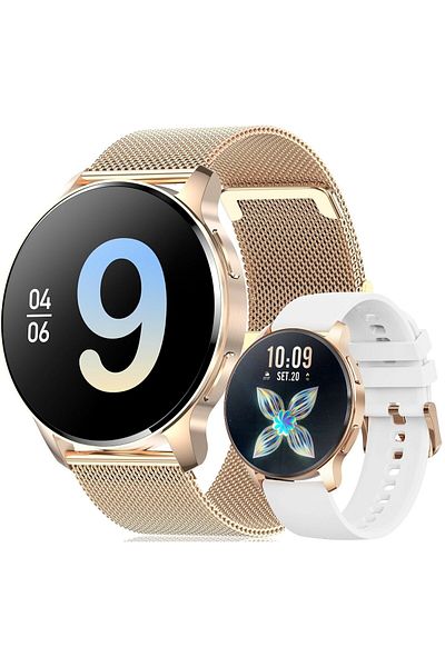 Smart Vibe Smartwatch WiX™SPORT 1.32" AMOLED, Bluetooth Call, AI Voice Assistant, 24/7 Fitness Tracker, Gold