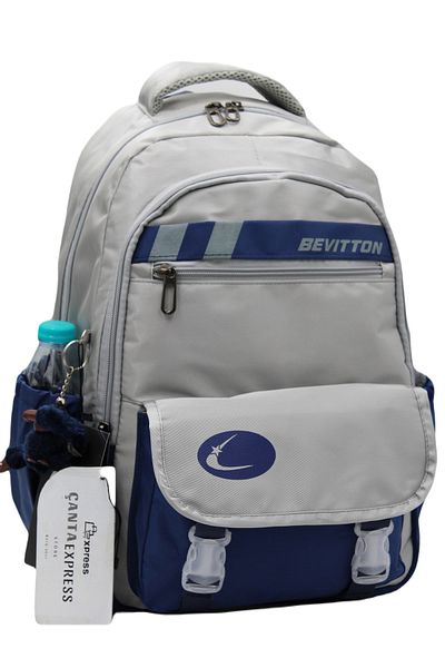 ÇantaExpress Bevittton Water Repellent Special Fabric Beige-σκούρο μπλε Σχολικό Σακίδιο πλάτης 34300