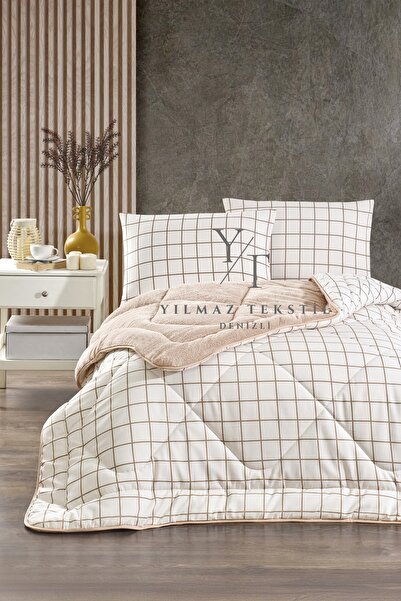 ChicMaison Одномісний двосторонній пухнастий комплект ковдр кремового кольору