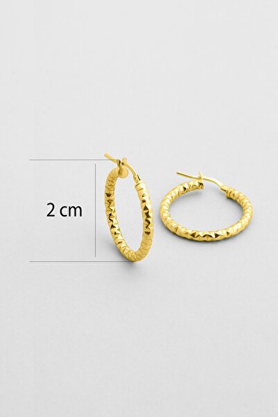 So CHIC... Dolunay 18 Ayar Sarı Altın Kaplama Gümüş Halka Küpe