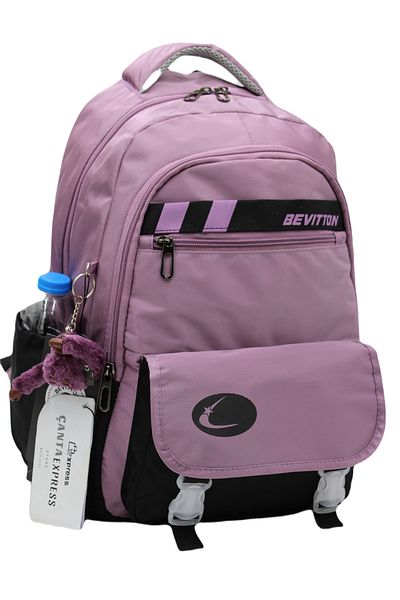 ÇantaExpress Bevitton Water Repellent Special Fabric Plum-μαύρο Σχολικό Σακίδιο πλάτης 34300