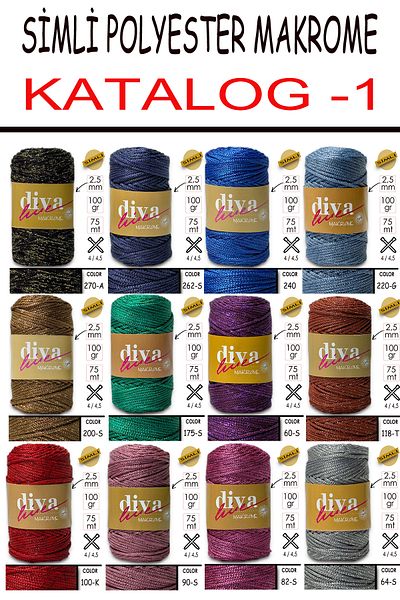 Diva İplik Diva 17a Μοντέλο Macrame Glitter String