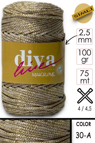 Diva İplik Diva Macrame 30A Rope Glitter Electric Pump
