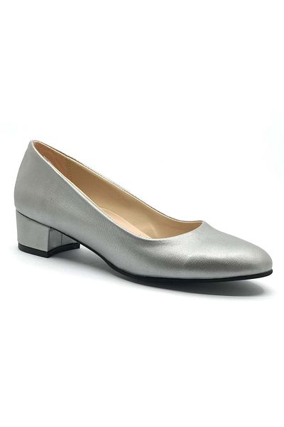 Kids Club Shoes Clasic Mehtap pentru damă - pantofi cu toc scurt și accente argintii