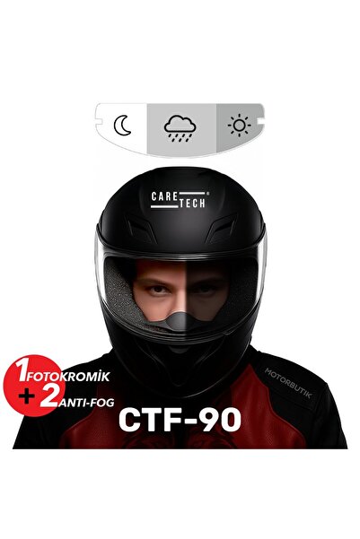 CARETECH CTF-90 Motosiklet Kask Buğu Önleyici Fotokromik Film-Vizör Otomatik ...