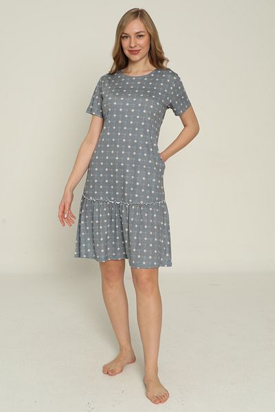 ROMEO LİFE Women's Cotton Viscose Fabric Patterned Printed Summer Dress 7667