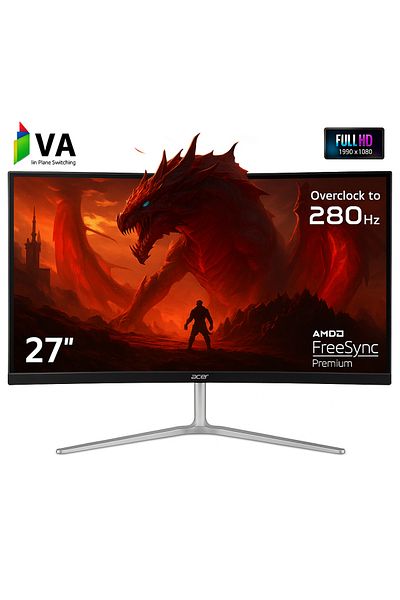 ACER Nitro 27” Curved FHD (1920 x 1080) VA Gaming monitor with AMD FreeSync 280Hz 1ms VRB EDA270 ZBMIIPX