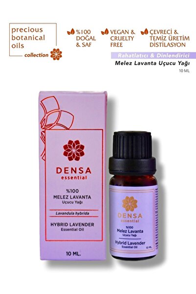 Densa Essential Melez Lavanta Uçucu Yağı %100Saf Doğal 10ml Ferahlatıcı Aromaterapi Difüzör Buhurdanlık Masaj Uyumlu