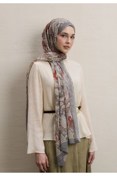 Fresh Silk Crepe Shawl - Creation of Verona Depiction Mink