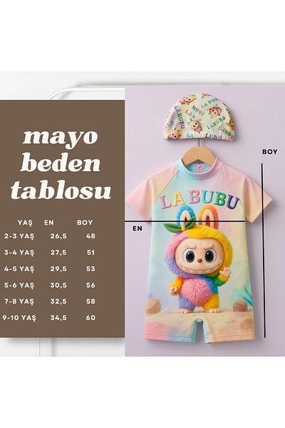 LİLLYPİCCA Diving Fabric Hidden Zippered Boned Character Patterned Girls' Swimsuit