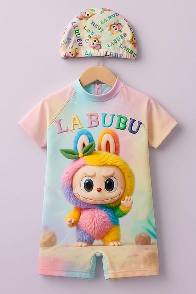 LİLLYPİCCA Diving Fabric Hidden Zippered Boned Character Patterned Girls' Swimsuit