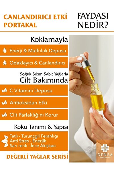 Densa Essential Portakal Kabuğu Uçucu Yağı %100 Saf Doğal 10 ml Difüzör Buhurdanlık Uyumlu