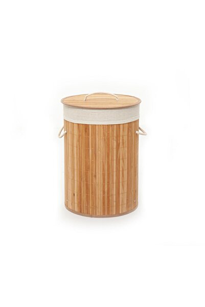 DECOSTYLE Bambu Çamaşır Sepeti 48 Litre - Kapaklı Dekoratif Kirli Sepeti Banyo Düzenleyici