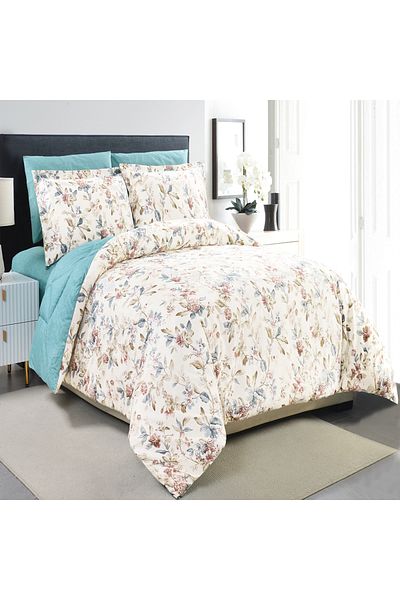 Sleep Blue مفرش لين قطن صيفي مزدوج 6 قطع