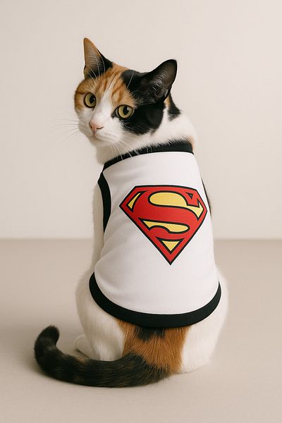 Monopetz New Season Polar Dog And Cat Outfit - White Superman - Size M