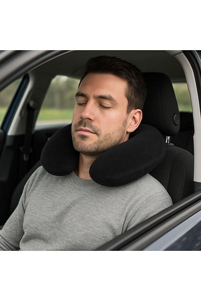 Viscomina Visco Neck Pillow Orthopedic Visco Travel Neck Pillow Black