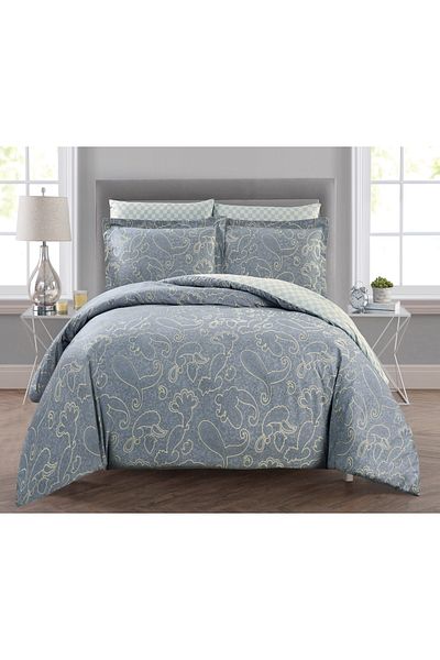 Sleep Blue مفرش بيرينا قطن صيفي مزدوج 6 قطع