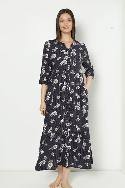 Juliet Deluxe Rochie de damă din țesătură din viscoză, cu mânecă lungă, cu nasturi 33275