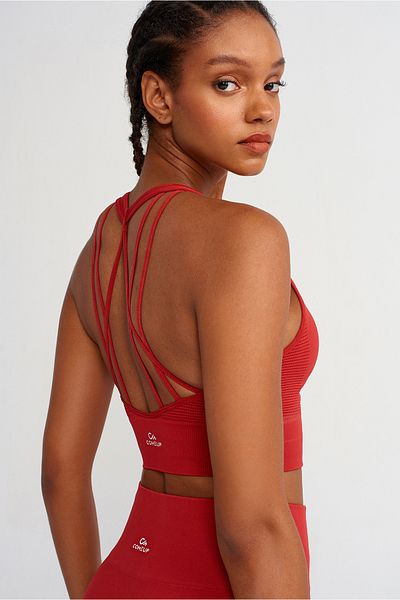 COMEUP Jacquard Sports Bra Red