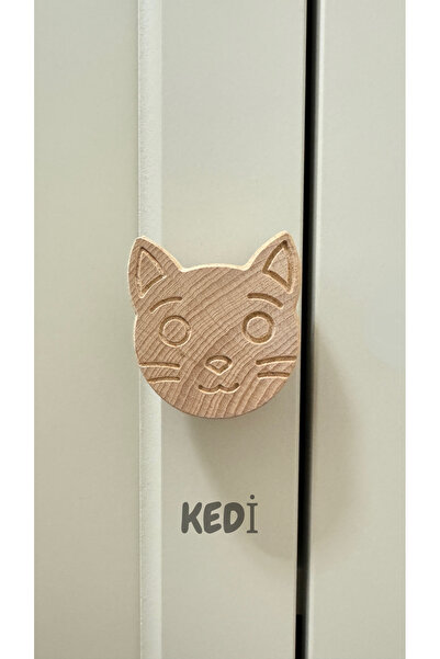 Nedabella 1 Adet Kulp, Çocuk Odası Ahşap Çekmece Kulp , Doğal Ahşap Kulp, Çek...