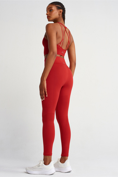 COMEUP Jakarlı Toparlayıcı Push Up Tayt Kırmızı