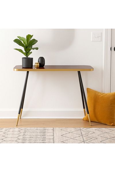 PixelsFurniture Pixel Furniture Console Table, Entryway with Wood Top and Metal Ends, Versatile