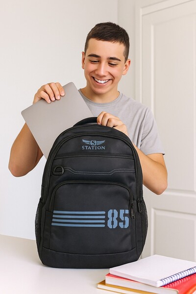NEWFULL Rucsac și geantă de școală căptușite Station 85 cu compartiment pentr...