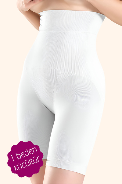 Jacarsman Women's Hip Basen Abdominal Tightener High Waist Long Leg Double Layer Corset White