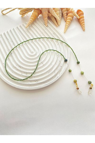 LiKESUN Jade Stone Women's Glasses Rope Glasses Chain