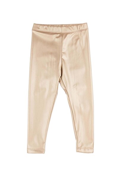 best kids Kız Çocuk Gold Deri Tayt