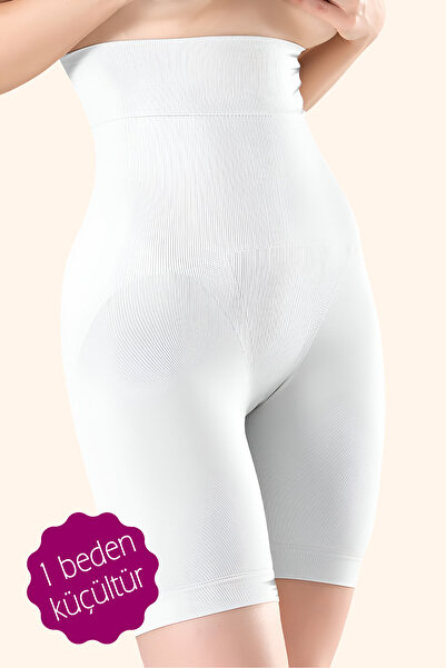 Jacarsman Women's Hip Basen Abdominal Tightener High Waist Long Leg Double Layer Corset White