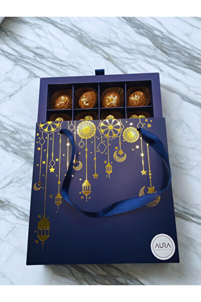Aura Chocolate Çikolata Kutusu – 16’lı El Yapımı Belçika Kuru Yemişli