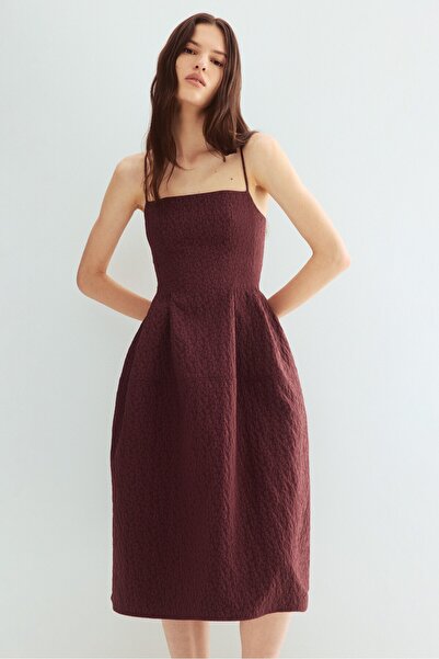 H&M Jakarlı Dokuma Elbise