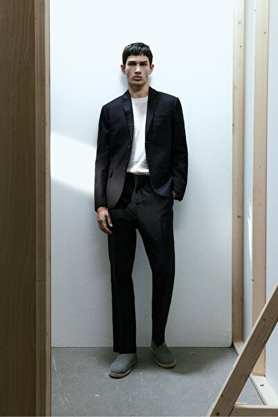 H&M Keten Takım Pantolonu Slim Fit