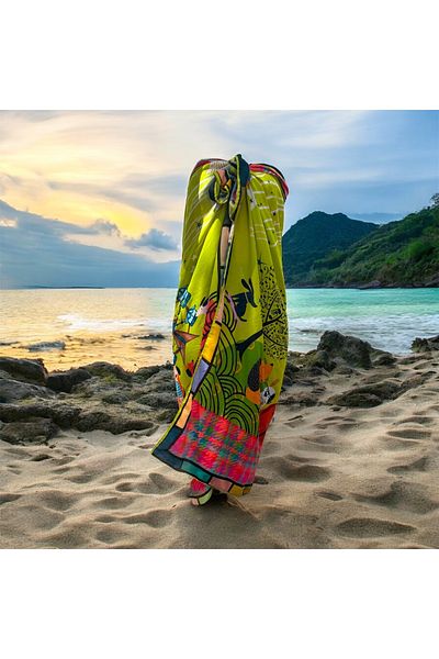 Oyt DÜKKAN Pareo Look Stars 135X 135 cm Beach Pareo Clothing Design