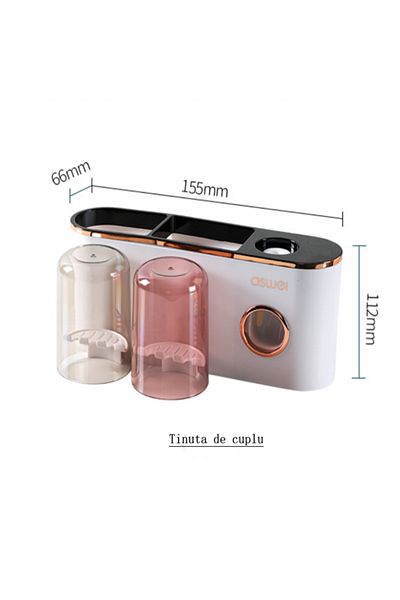 QGC Toothbrush Holder for Two People, 155x66x112mm, White