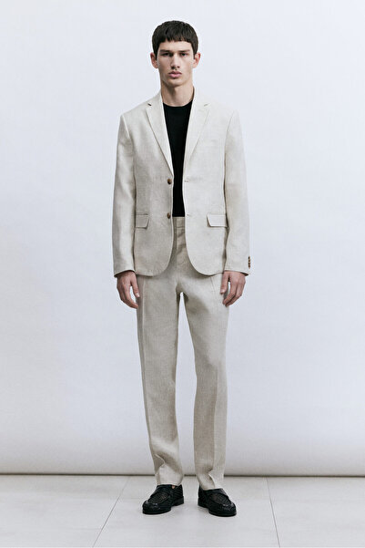 H&M Keten Takım Pantolonu Slim Fit