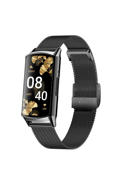 OEM TWINKLER® Smartwatch for Women, AMOLED 1.58", Health Monitoring, Bluetooth Calls, Black Metal Strap