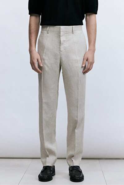 H&M Keten Takım Pantolonu Slim Fit
