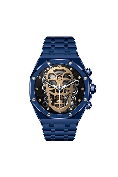 OEM TWINKLER® Smartwatch TKY-AK68 for Men, Bluetooth Calls, Health Monitoring, Metal Strap, Blue