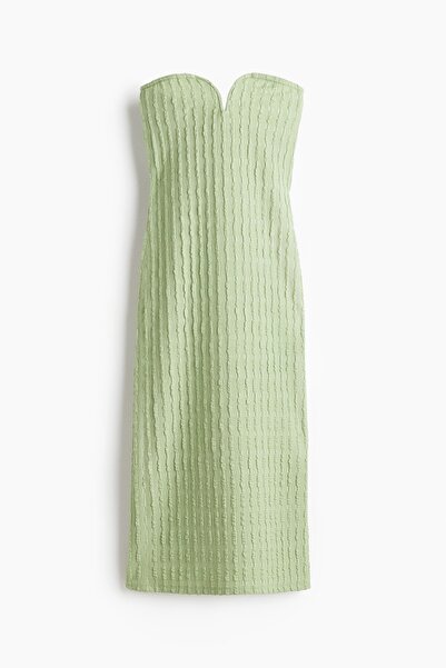 H&M Tekstüre Jarse Bandeau Elbise