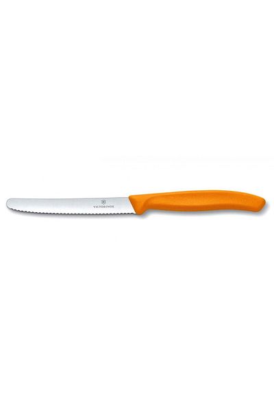 Victorinox Swiss Classic Paring 4" Serrated Blade 5/8" Width at Round Tip Orange Handle