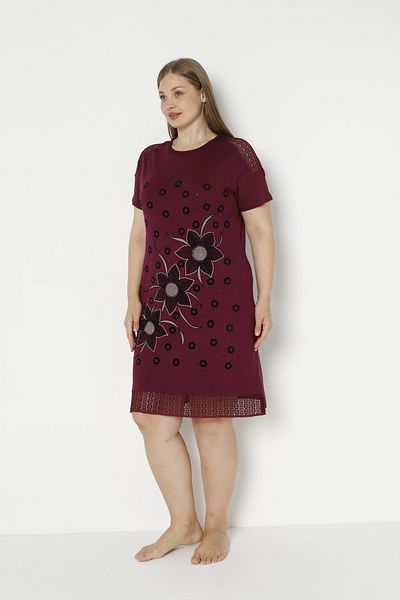ROMEO LİFE Γυναικείο φόρεμα από ύφασμα Lycra Viscose Plus Size 5858