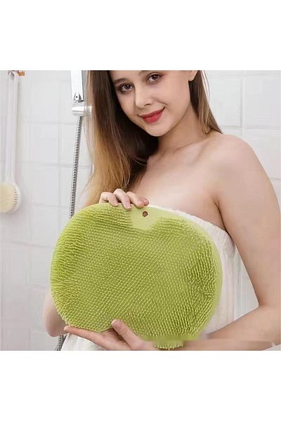QGC Silicone Bathroom Mat for Massage, Non-Slip, Green - 0143