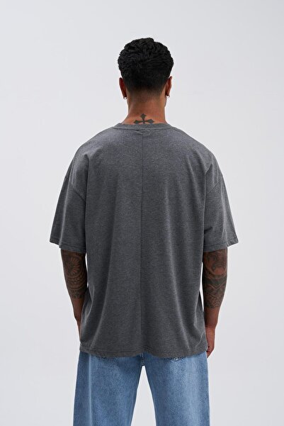 Machinist Ανδρικό μπλουζάκι Basic Super Cotton Oversize Anthracite