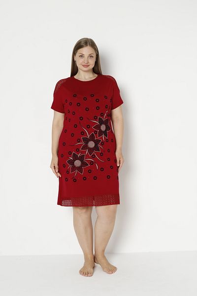 ROMEO LİFE Γυναικείο φόρεμα από ύφασμα Lycra Viscose Plus Size 5858