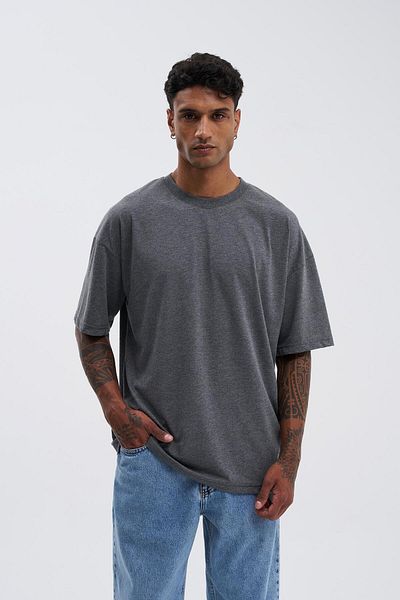 Machinist Men's Basic Super Cotton Oversize Anthracite T-Shirt