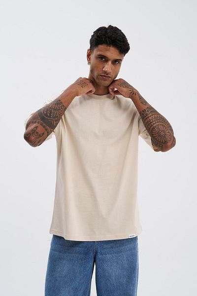 Machinist Tricou Basic Super Cotton Oversize Butter pentru bărbați