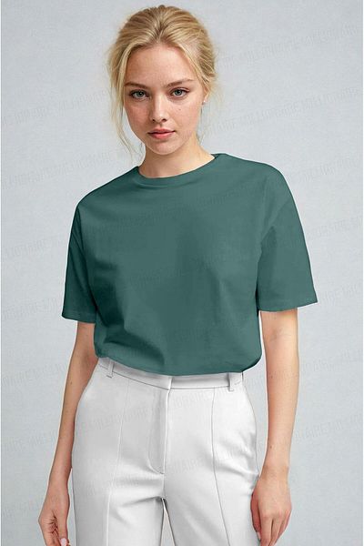 Teenage Millionaire Tricou de bază, verde petrol, respirabil, cu decolteu, cu potrivire normală, fără imprimare