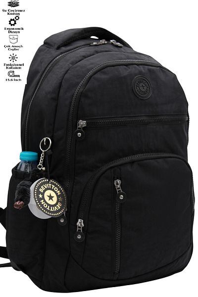 Bevitton 1700 Μαύρη Αδιάβροχη Σχολική Τσάντα Unisex Σχολική Τσάντα πλάτης